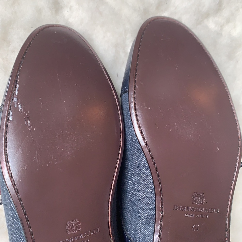 Bruno Magli Monk Strap Leather Denim Men Shoes - Picture 6 of 7